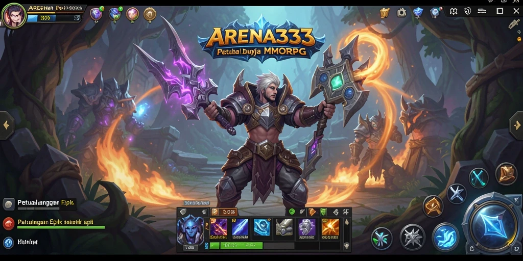 Tampilan gameplay seru dari ARENA333 saat bertarung melawan monster.