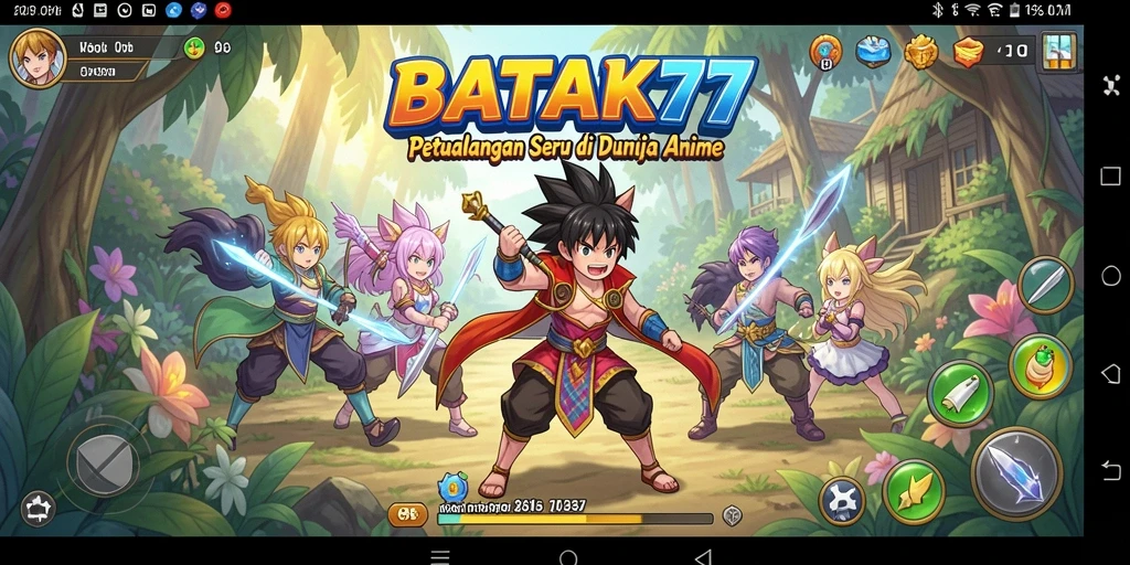 Screenshot dari gameplay seru BATIK77 dengan karakter anime.
