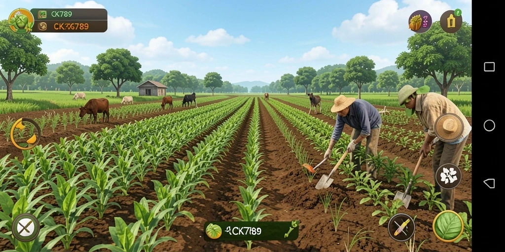 Gameplay yang menarik dalam CK789 dengan elemen bertani yang seru.