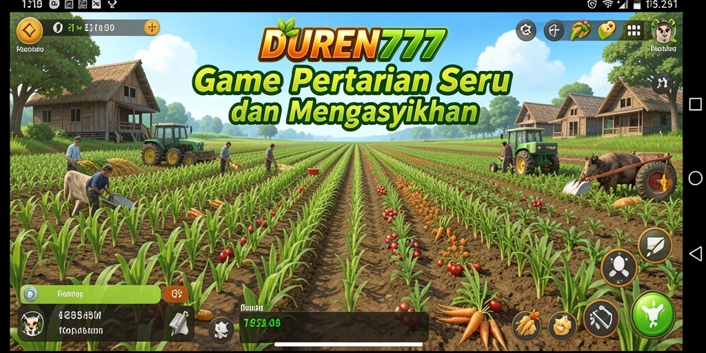 Tampilan menarik dari gameplay DUREN777 dengan berbagai tanaman.