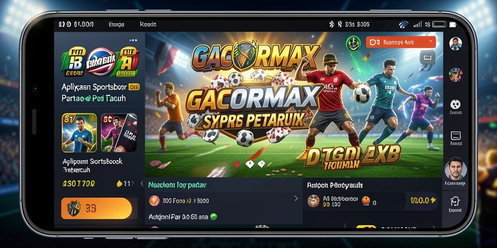 Screenshot utama GACORMAX menampilkan antarmuka taruhan olahraga yang menarik.