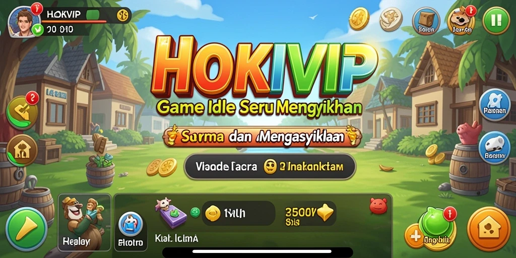 Tampilan gameplay HOKIVIP yang menunjukkan karakter dan sumber daya.