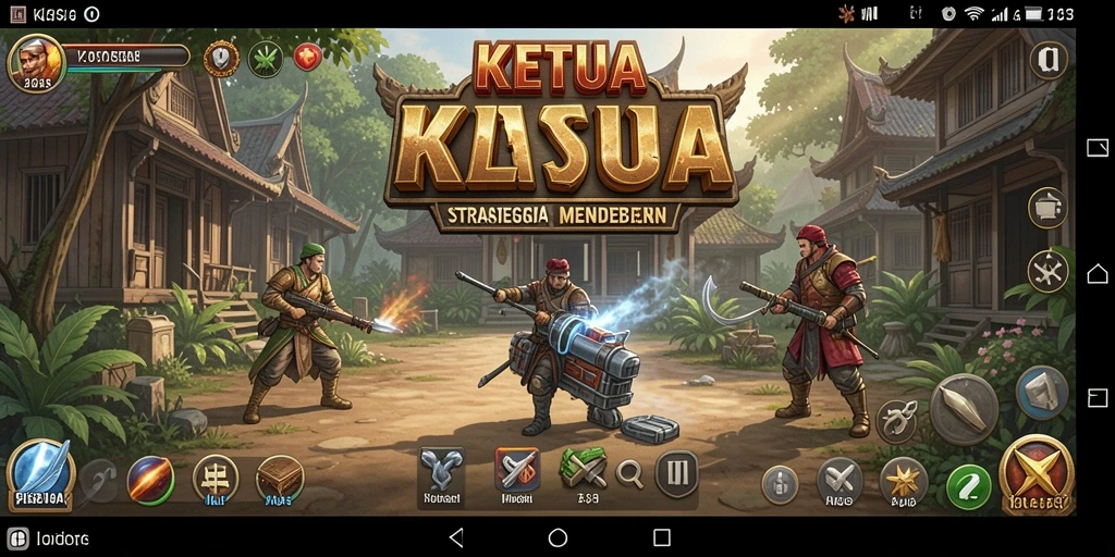 Screenshot utama KETUA menampilkan aksi strategi yang mendebarkan.