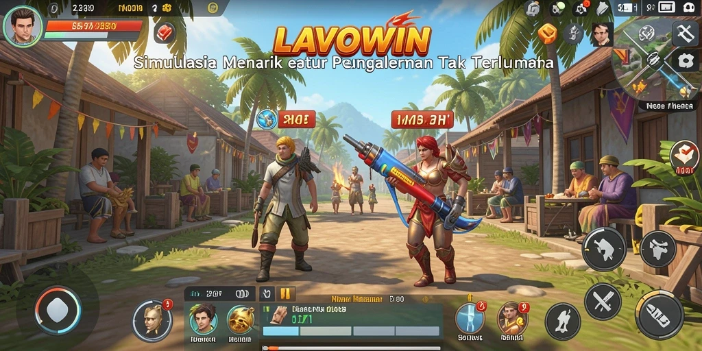 Tampilan gameplay menarik dan interaktif dalam LAVOWIN.