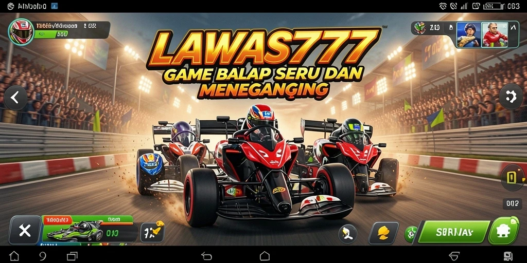 Gambaran seru gameplay balap di LAWAS777 dengan kendaraan cepat.