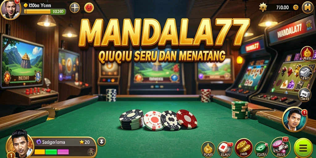 Screenshot utama MANDALA77 menunjukkan gameplay QiuQiu yang menarik.