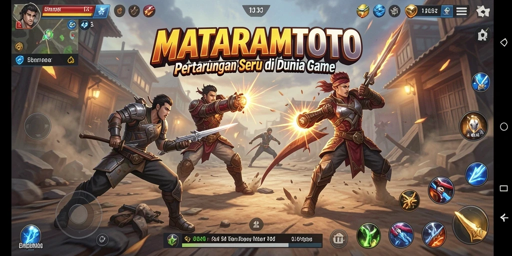Screenshot gameplay MATARAMTOTO menampilkan aksi pertarungan seru.