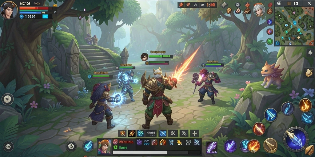 Tampilan gameplay MG108 yang mengasyikkan dalam dunia MMORPG.