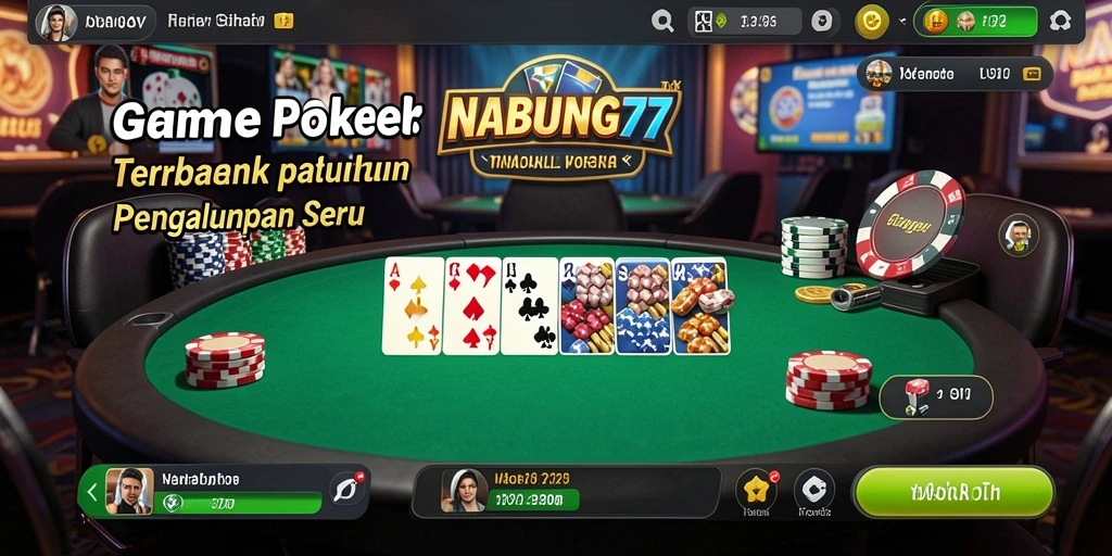 Screenshot gameplay NABUNG77 dengan tampilan seru permainan Poker.