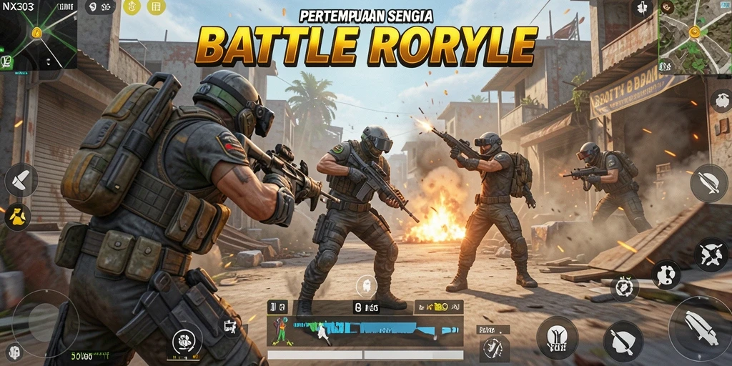Gameplay menegangkan di NX303 dengan pertempuran Battle Royale yang seru.