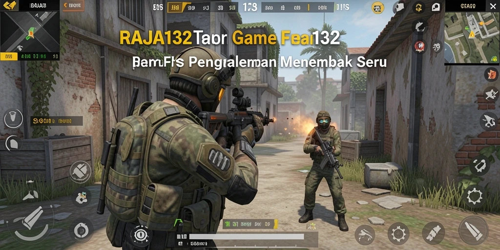 Tampilan seru dari gameplay RAJA132 dalam aksi FPS.