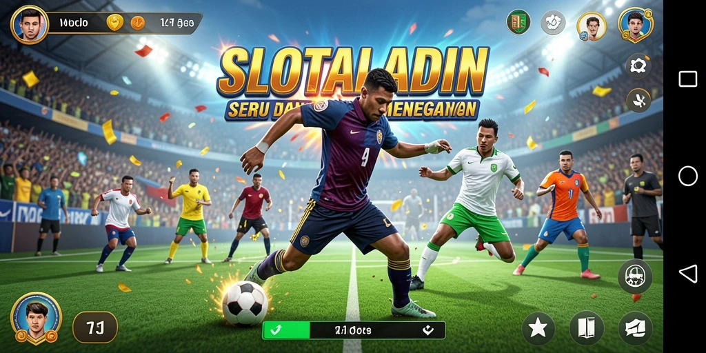 Screenshot gameplay dari SLOTALADIN yang menampilkan aksi olahraga seru.
