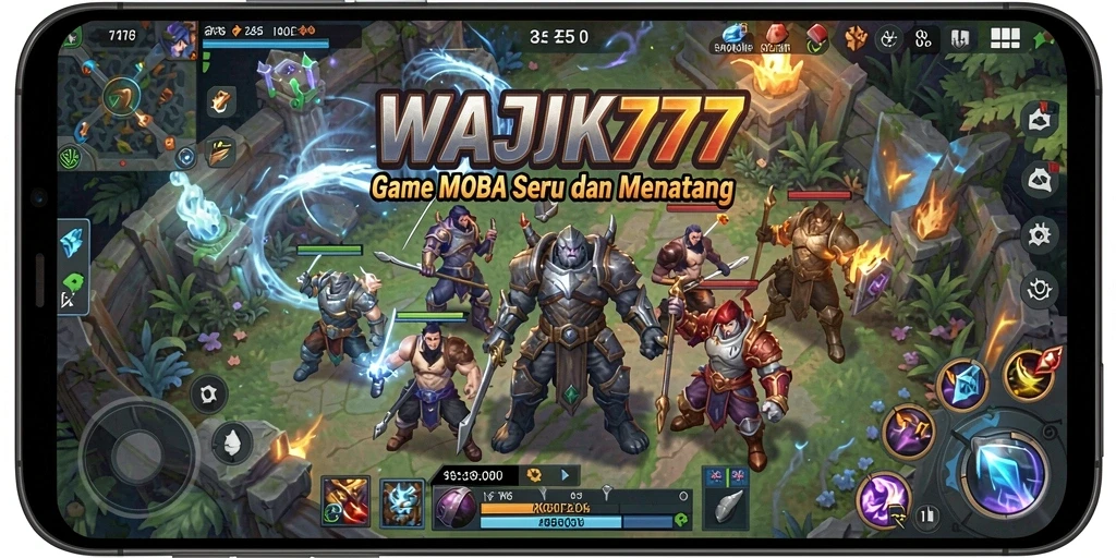 Tampilan screenshot gameplay MOBA yang menegangkan.